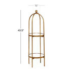 Olivia & May Glam Metal Shelving Unit Gold: Luxury Storage, No Assembly, 2-Tier Bookcase
