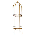 Olivia & May Glam Metal Shelving Unit Gold: Luxury Storage, No Assembly, 2-Tier Bookcase