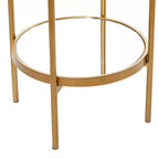Olivia & May Glam Metal Shelving Unit Gold: Luxury Storage, No Assembly, 2-Tier Bookcase