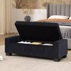 Christopher Knight Home Olivia Indoor Upholstered Modern Storage Ottoman Midnight Blue