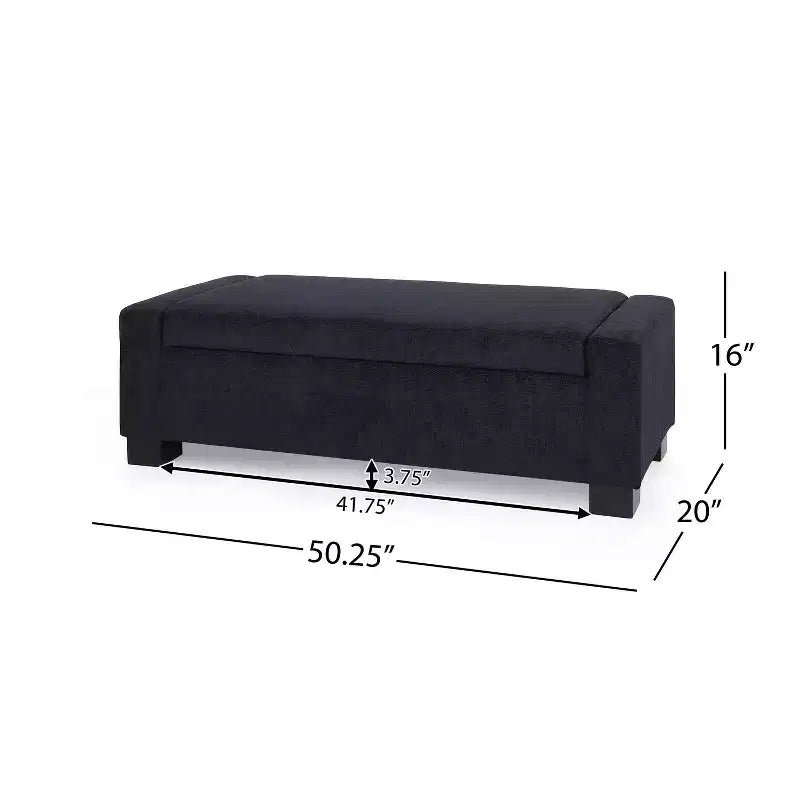 Christopher Knight Home Olivia Indoor Upholstered Modern Storage Ottoman Midnight Blue