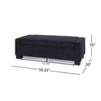Christopher Knight Home Olivia Indoor Upholstered Modern Storage Ottoman Midnight Blue