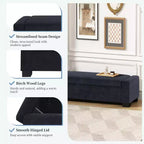 Christopher Knight Home Olivia Indoor Upholstered Modern Storage Ottoman Midnight Blue