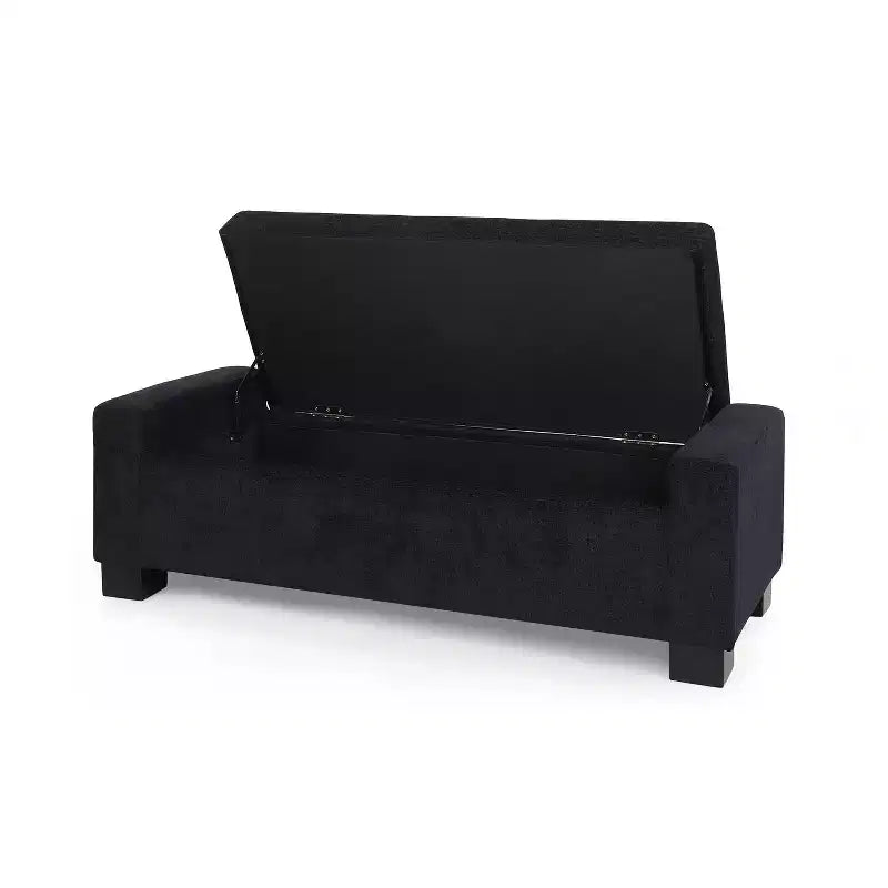 Christopher Knight Home Olivia Indoor Upholstered Modern Storage Ottoman Midnight Blue