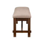 60" Jackson Traditional Wood Upholstered Tan Seat Bench Dark Hazelnut Brown - Powell