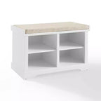 Anderson Storage Bench White - Crosley: Cushioned, Linen Upholstered, Farmhouse Style
