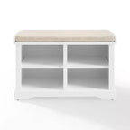 Anderson Storage Bench White - Crosley: Cushioned, Linen Upholstered, Farmhouse Style