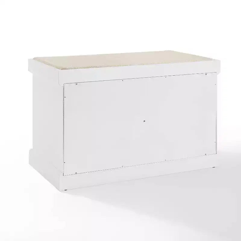 Anderson Storage Bench White - Crosley: Cushioned, Linen Upholstered, Farmhouse Style
