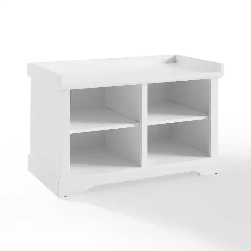 Anderson Storage Bench White - Crosley: Cushioned, Linen Upholstered, Farmhouse Style
