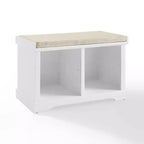 Anderson Storage Bench White - Crosley: Cushioned, Linen Upholstered, Farmhouse Style