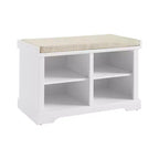 Anderson Storage Bench White - Crosley: Cushioned, Linen Upholstered, Farmhouse Style