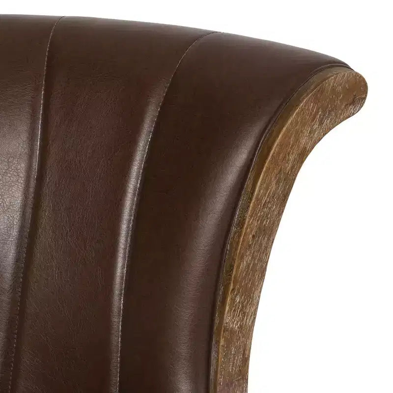 Coulee Contemporary Upholstered Roll Back Swivel Office Chair Dark Brown/Natural - Christopher Knight Home: Ergonomic, Adjustable Height