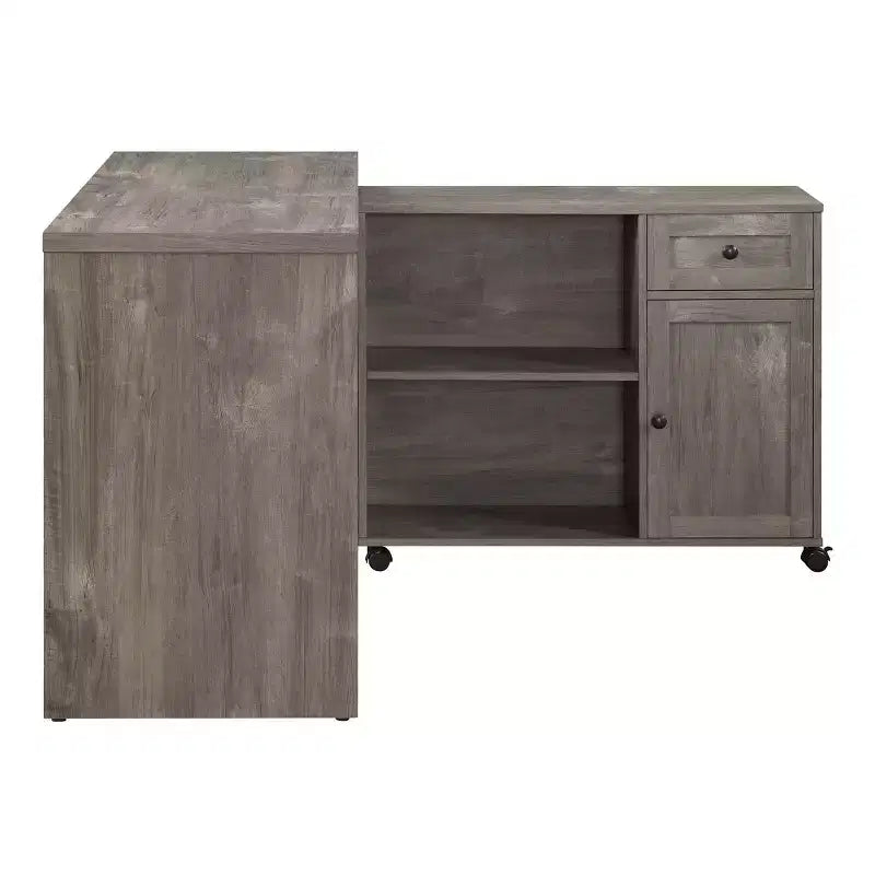 Waverly Workstation Scottish Alder - OSP Home Furnishings: Mid-Century Modern Office Furniture with Storage, MDF Surface