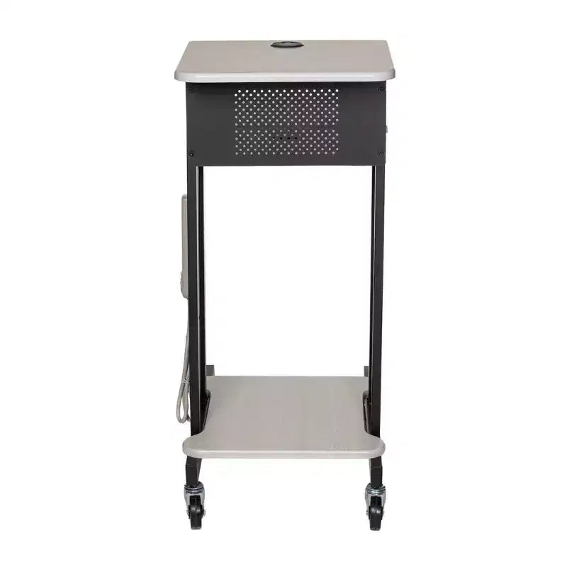 Premium Presentation Lecture Podium Cart: Mobile, with Power Strip - Hampden Furnishings