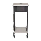 Premium Presentation Lecture Podium Cart: Mobile, with Power Strip - Hampden Furnishings