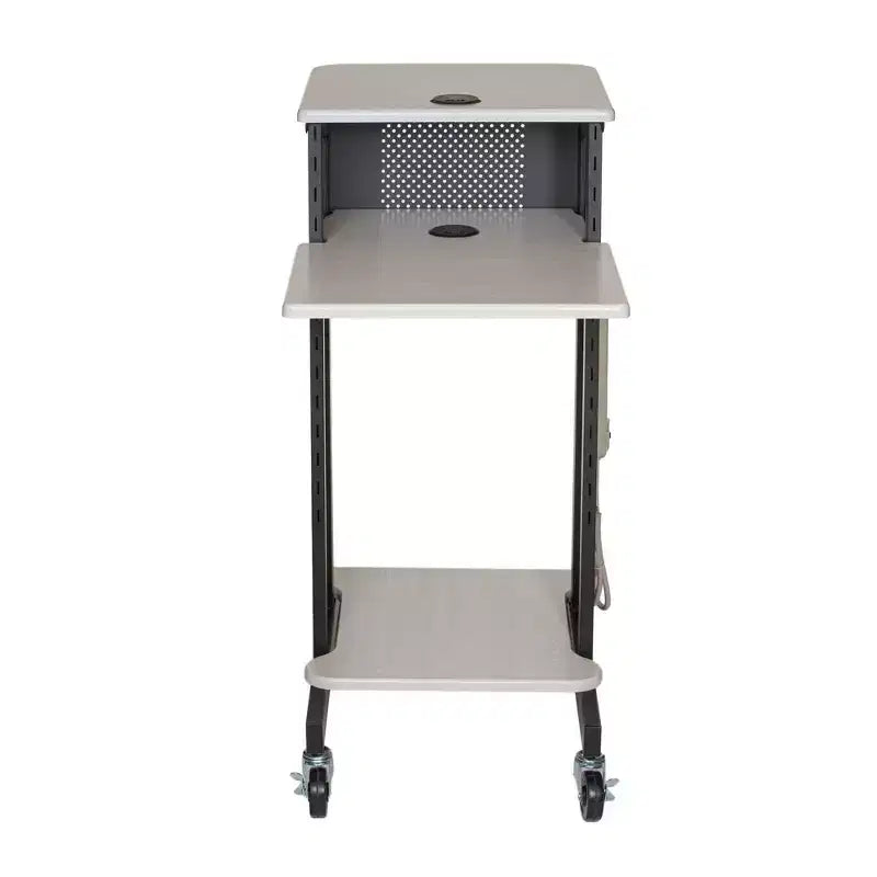 Premium Presentation Lecture Podium Cart: Mobile, with Power Strip - Hampden Furnishings