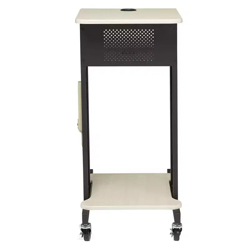 Premium Presentation Lecture Podium Cart: Mobile, with Power Strip - Hampden Furnishings