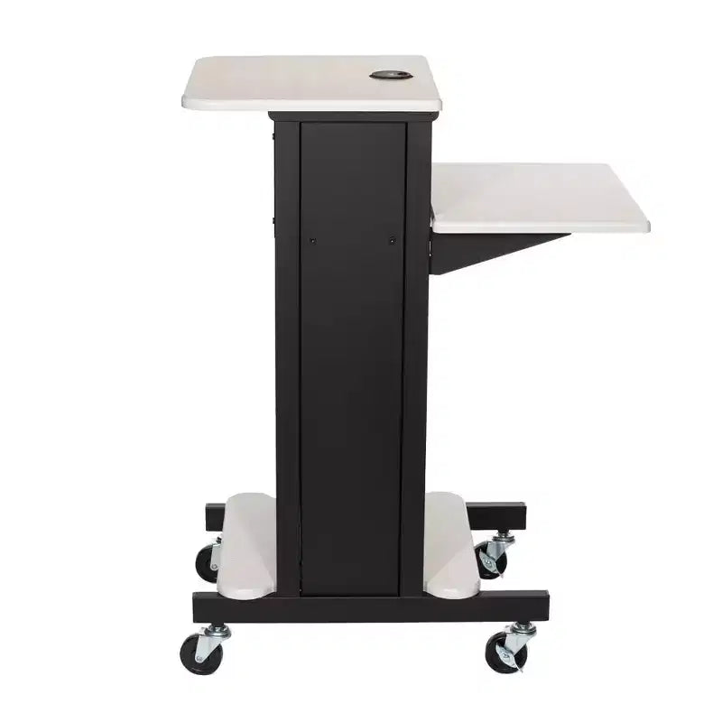 Premium Presentation Lecture Podium Cart: Mobile, with Power Strip - Hampden Furnishings