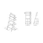 HOMES: Inside + Out 70.86" Humbolt Ladder Display Shelf Vintage Gray Oak: Industrial Style, 4-Tier Storage