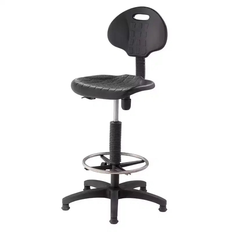 22"-32" Adjustable Height Polyurethane Task Chair: Swivel, Lumbar Support, Wheels - Hampden Furnishings