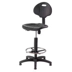 22"-32" Adjustable Height Polyurethane Task Chair: Swivel, Lumbar Support, Wheels - Hampden Furnishings