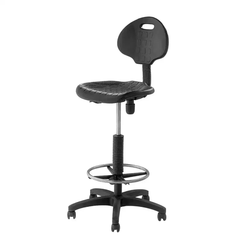 22"-32" Adjustable Height Polyurethane Task Chair: Swivel, Lumbar Support, Wheels - Hampden Furnishings