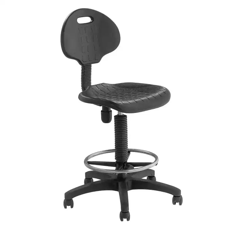 22"-32" Adjustable Height Polyurethane Task Chair: Swivel, Lumbar Support, Wheels - Hampden Furnishings