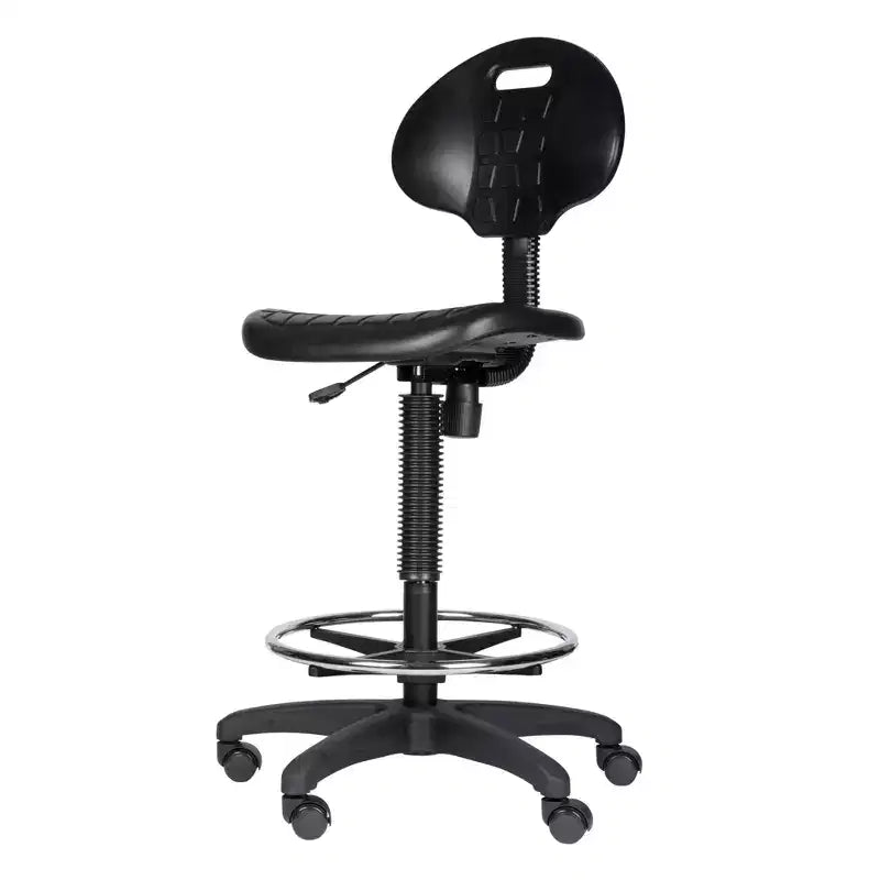 22"-32" Adjustable Height Polyurethane Task Chair: Swivel, Lumbar Support, Wheels - Hampden Furnishings
