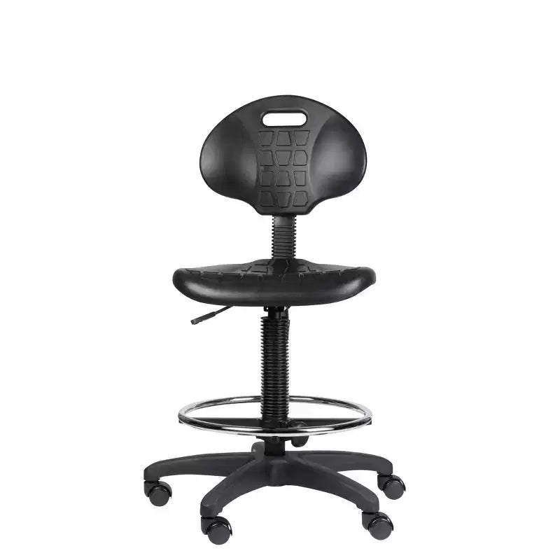 22"-32" Adjustable Height Polyurethane Task Chair: Swivel, Lumbar Support, Wheels - Hampden Furnishings