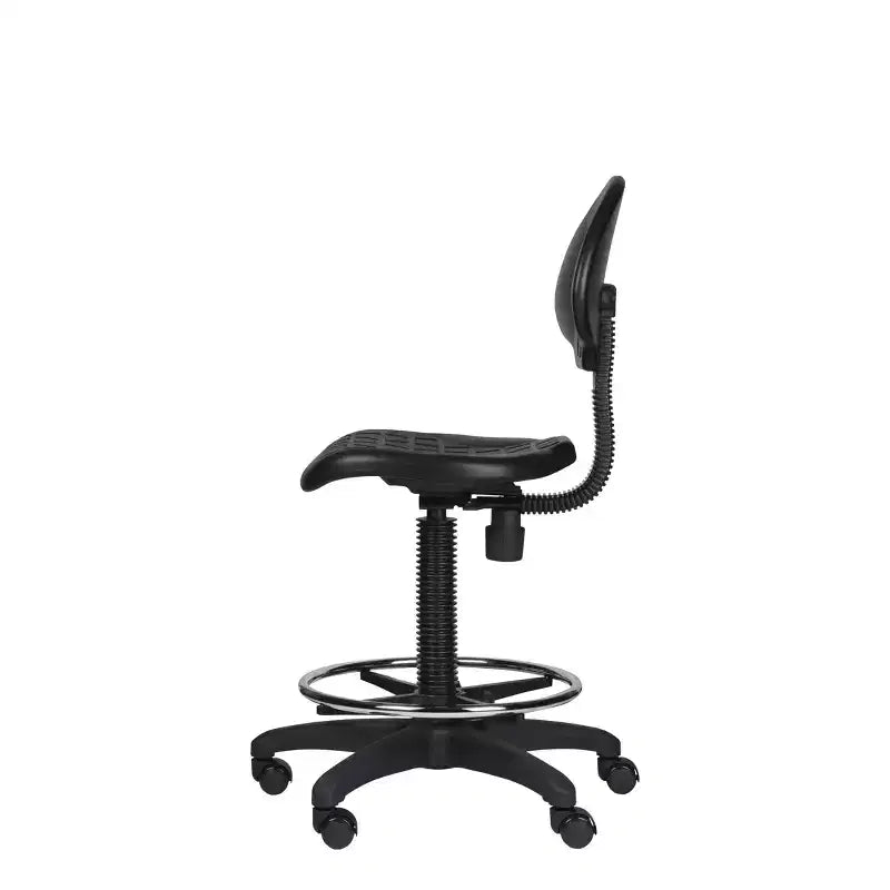 22"-32" Adjustable Height Polyurethane Task Chair: Swivel, Lumbar Support, Wheels - Hampden Furnishings