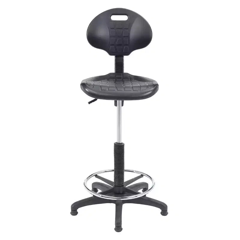 22"-32" Adjustable Height Polyurethane Task Chair: Swivel, Lumbar Support, Wheels - Hampden Furnishings