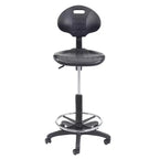 22"-32" Adjustable Height Polyurethane Task Chair: Swivel, Lumbar Support, Wheels - Hampden Furnishings