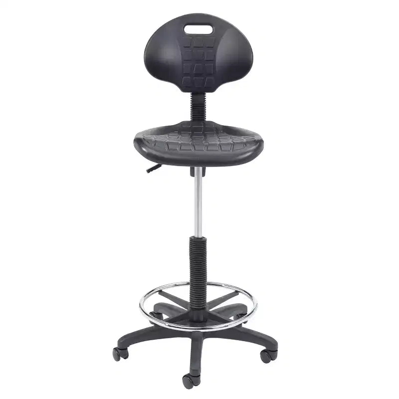 22"-32" Adjustable Height Polyurethane Task Chair: Swivel, Lumbar Support, Wheels - Hampden Furnishings