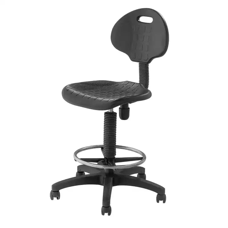 22"-32" Adjustable Height Polyurethane Task Chair: Swivel, Lumbar Support, Wheels - Hampden Furnishings