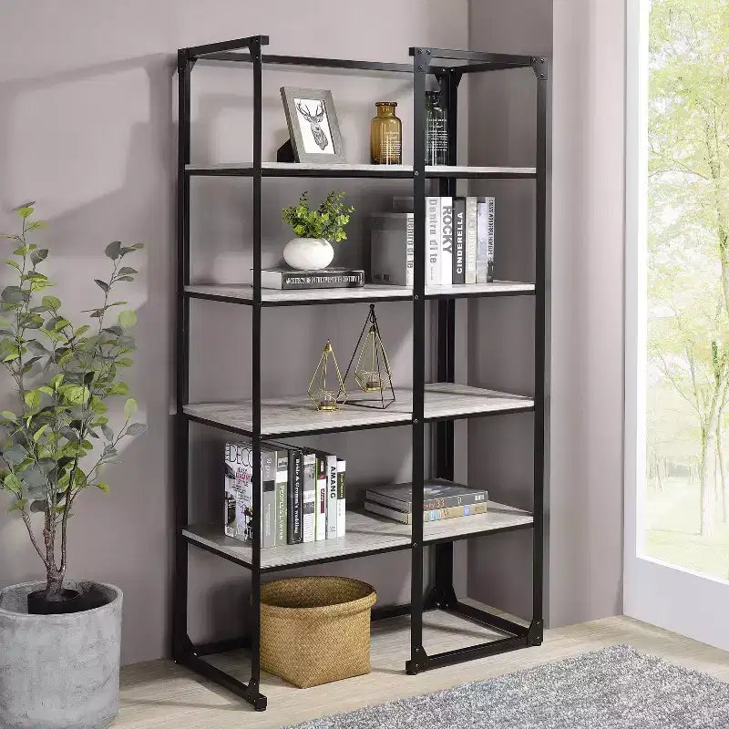 72.25" Havano 4 Shelf Open Industrial Bookcase: Steel Frame, MDF - HOMES: Inside + Out