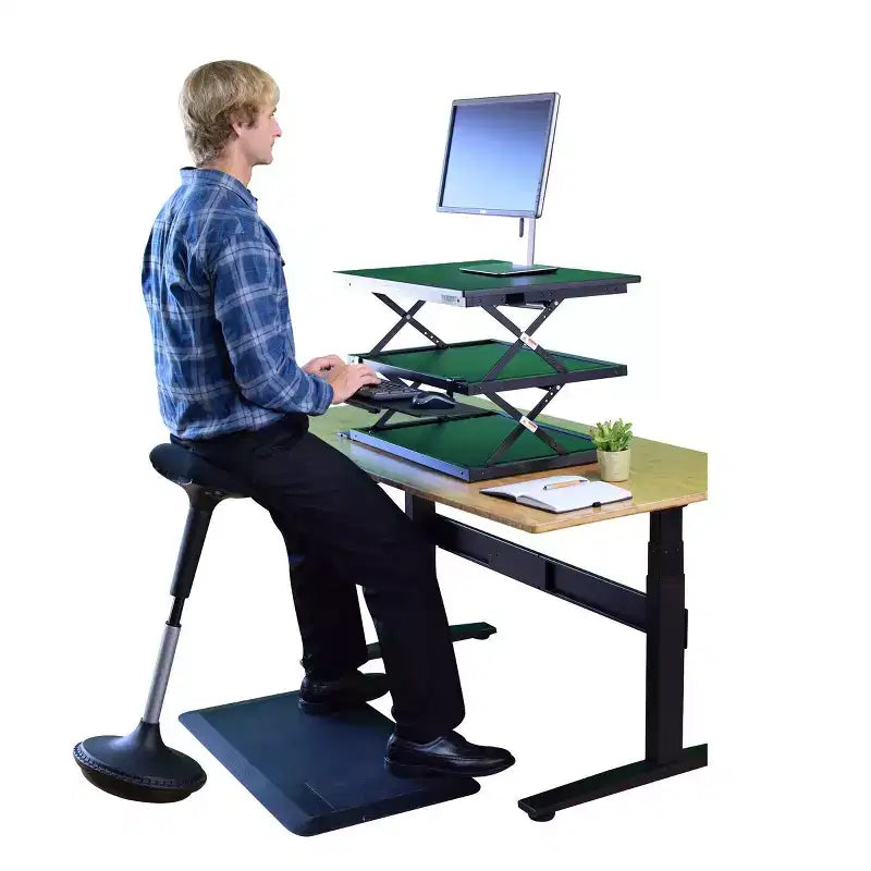 Wobble Standing Desk Office Chair Black Vinyl - Uncaged Ergonomics