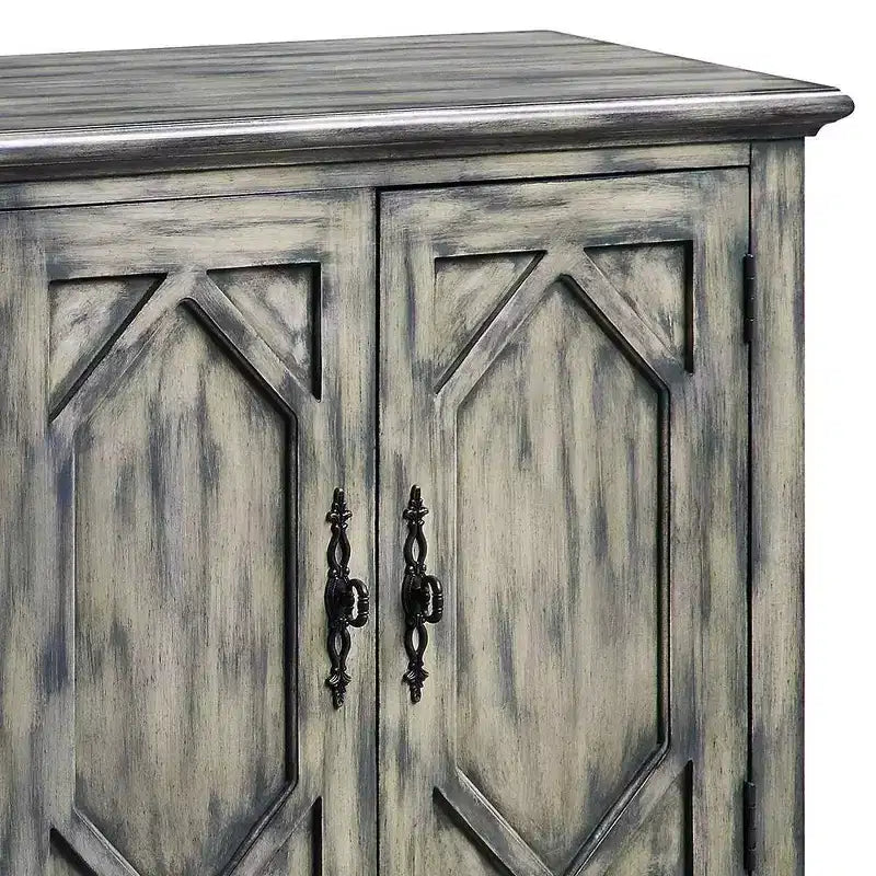 Acme Furniture Pavan Decorative Storage Cabinet Rustic Gray