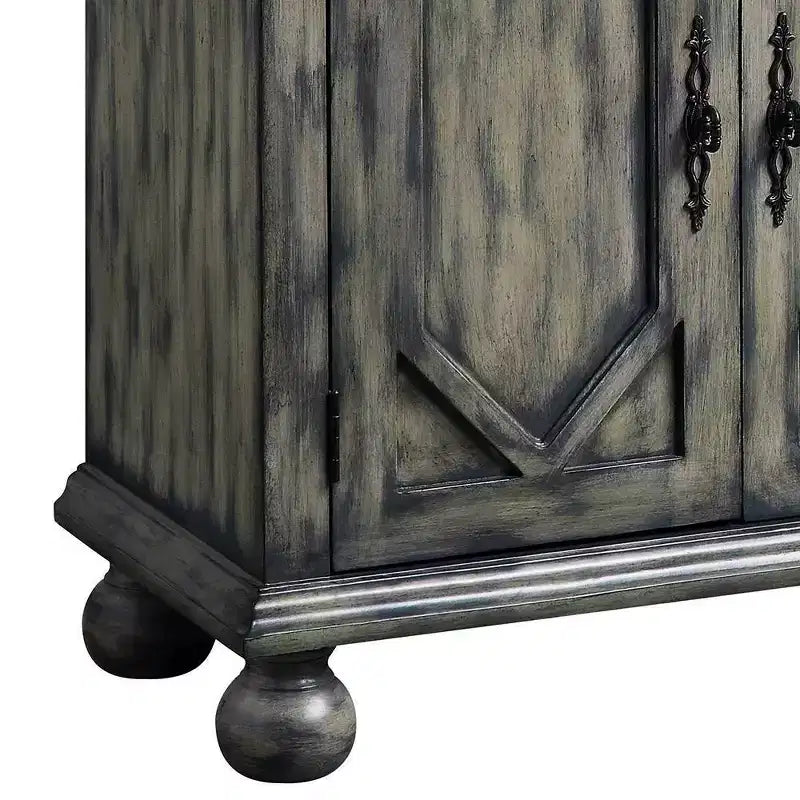 Acme Furniture Pavan Decorative Storage Cabinet Rustic Gray