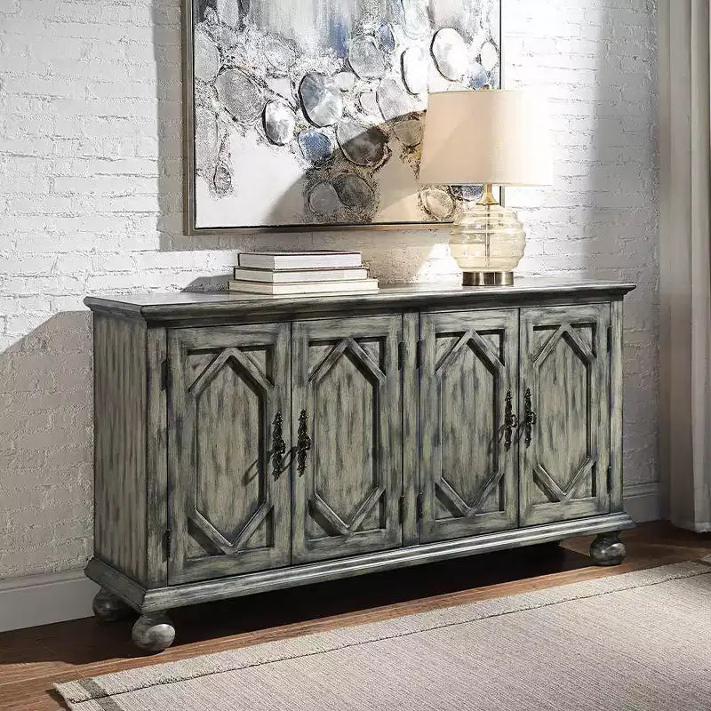 Acme Furniture Pavan Decorative Storage Cabinet Rustic Gray
