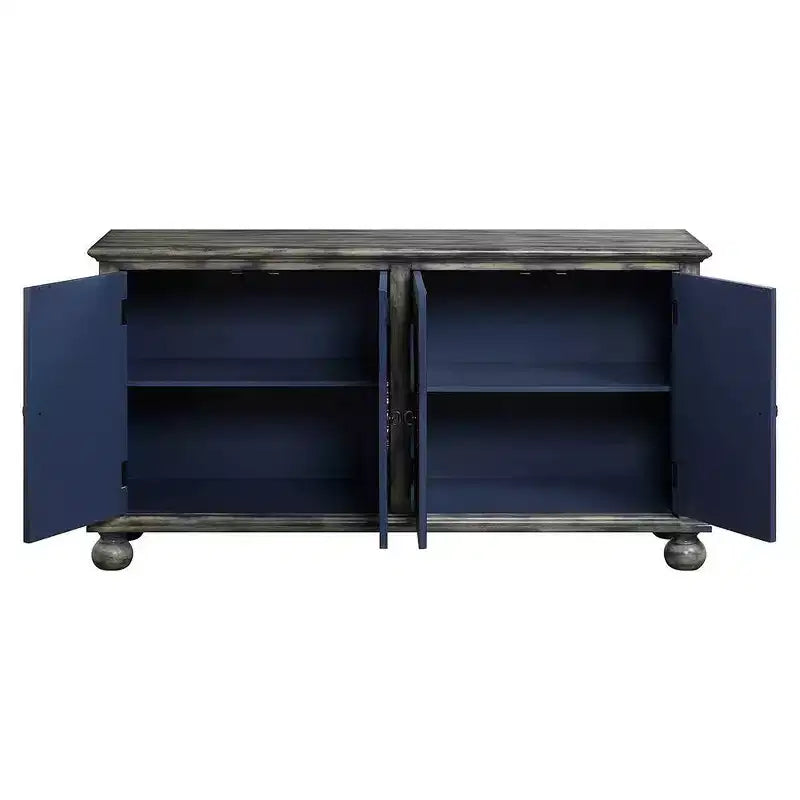 Acme Furniture Pavan Decorative Storage Cabinet Rustic Gray