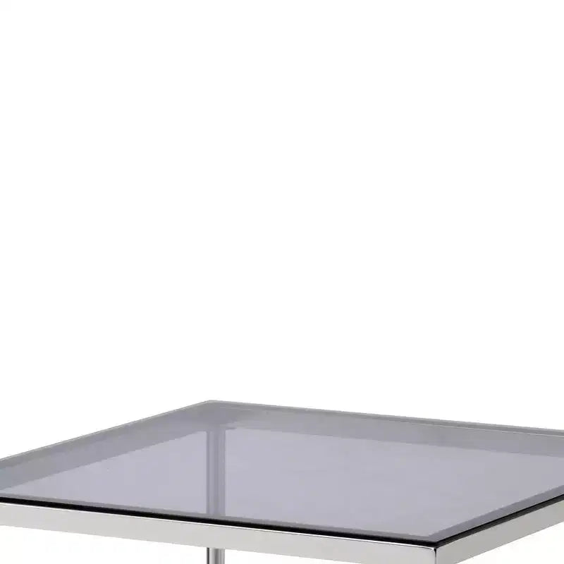 Acme Furniture Adelrik Accent Glass Table Chrome Finish