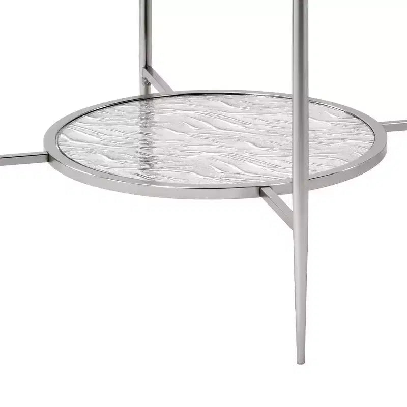 Acme Furniture Adelrik Accent Glass Table Chrome Finish