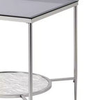 Acme Furniture Adelrik Accent Glass Table Chrome Finish