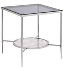 Acme Furniture Adelrik Accent Glass Table Chrome Finish