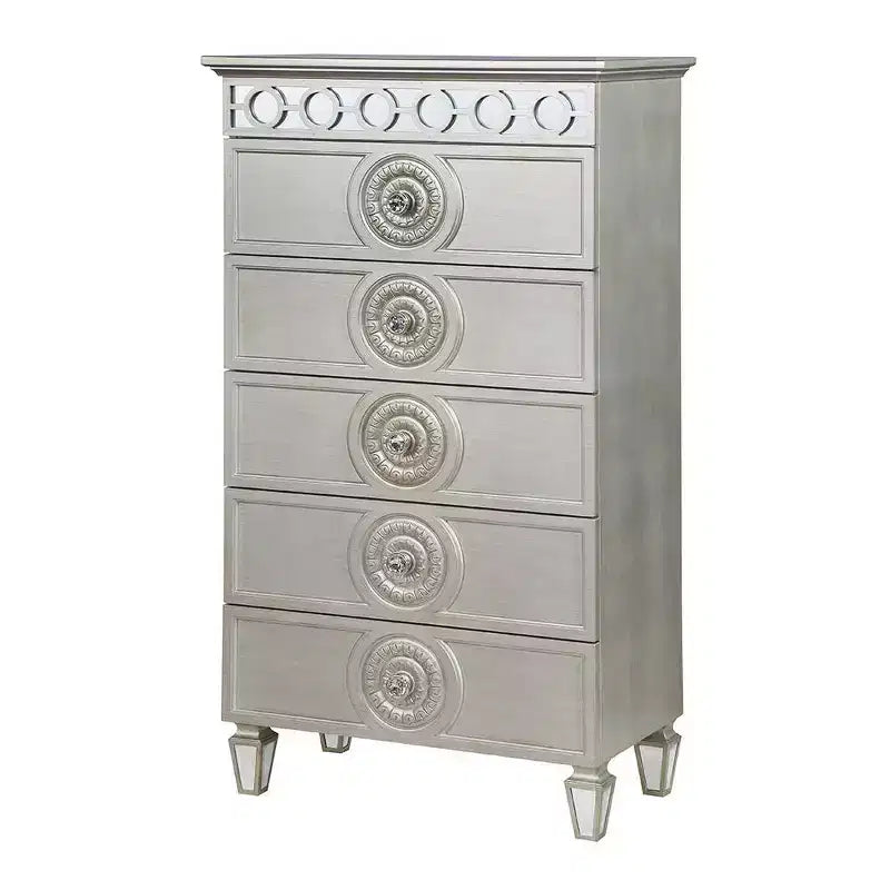 31" Varian Decorative Storage Drawer Silver and Mirrored Finish - Acme Furniture