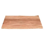 The Urban Port 45" Acacia Wood Rectangular Coffee Table Live Edge Details Black Powder Coated Metal Base Natural Brown