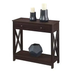 Breighton Home Oxford 1 Drawer Entryway Hall Table with Shelf in Espresso