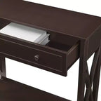 Breighton Home Oxford 1 Drawer Entryway Hall Table with Shelf in Espresso