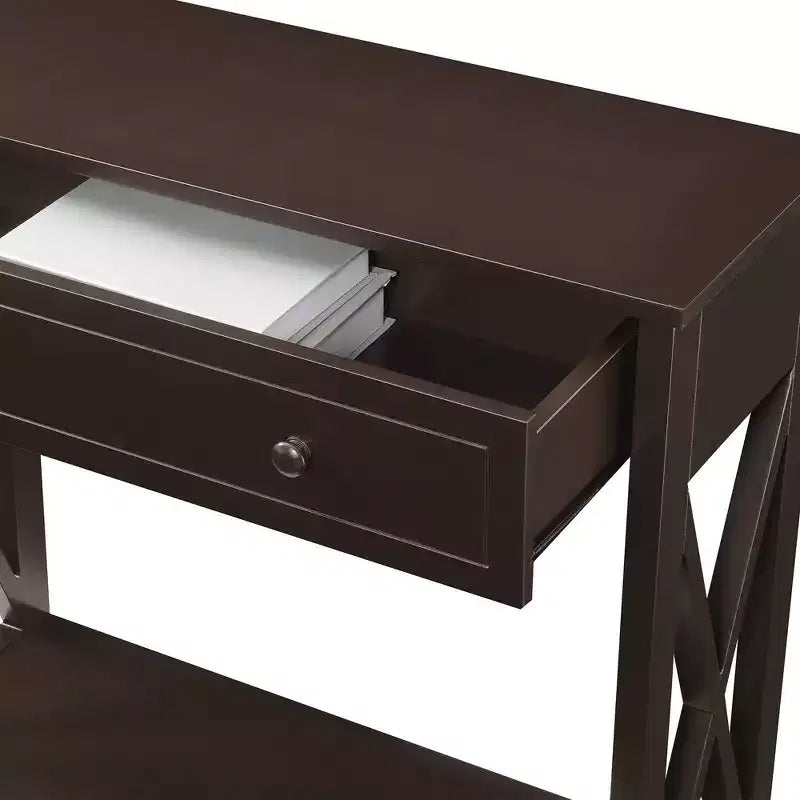Breighton Home Oxford 1 Drawer Entryway Hall Table with Shelf in Espresso