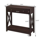Breighton Home Oxford 1 Drawer Entryway Hall Table with Shelf in Espresso